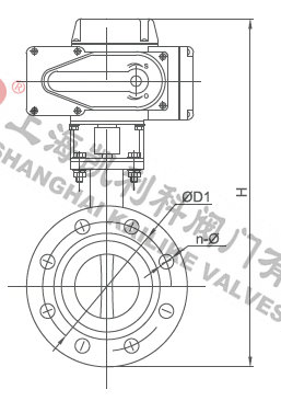 D941X不锈钢电动法兰蝶阀外形结构图